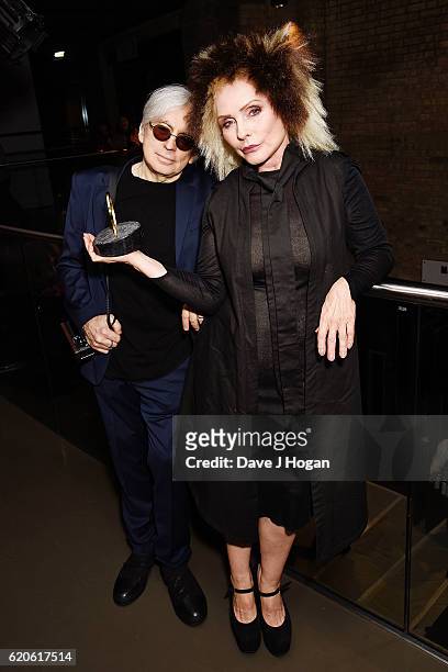 Debbie Harry and Chris Stein with the Outstanding Contribution to Music award during The Stubhub Q Awards 2016 at The Roundhouse on November 2, 2016...