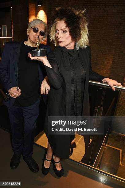 Chris Stein and Debbie Harry of Blondie, winners of the Q Outstanding Contribution To Music award, pose at The Stubhub Q Awards 2016 at The...