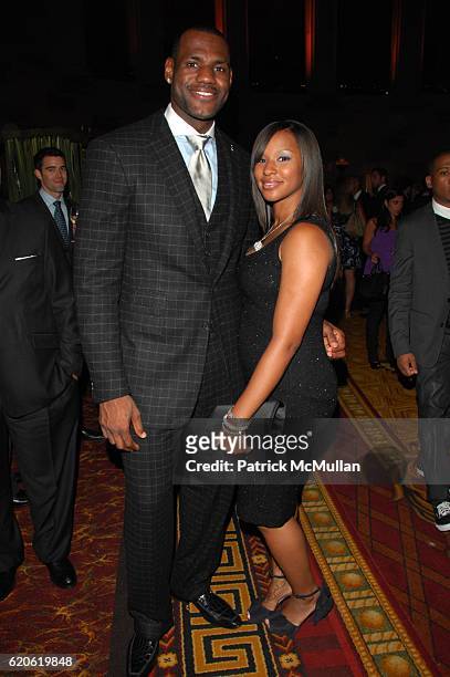 Lebron James and Savannah Brinson attend ESQUIRE 75th Anniversary Party at Gotham Hall on September 10, 2008 in New York City.