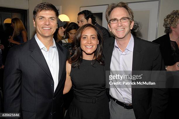 Dave Weidlich, Mari Baletrazzi and Scott Williams attend Audree Putnam Celebrates the Re-Imagined Morgans Hotel on September 10, 2008 in New York...