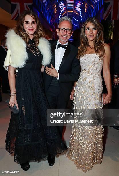 Trinny Woodall, Patrick Cox and Elizabeth Hurley attend the 2016 London Poppy Day Dinner hosted by the City Veterans' Network at The Hurlingham Club...