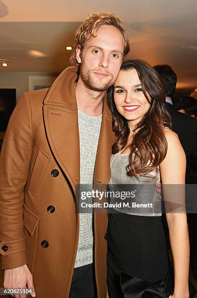 Jack Fox and Samantha Barks attend the press night performance of "The Last Five Years" at the St James Theatre on November 2, 2016 in London,...