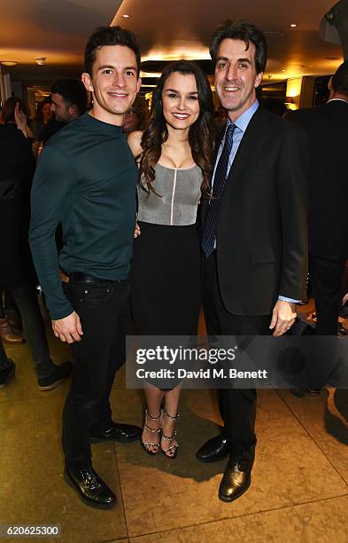 Cast members Jonathan Bailey, Samantha Barks and writer/director Jason Robert Brown attend the press night performance of "The Last Five Years" at...