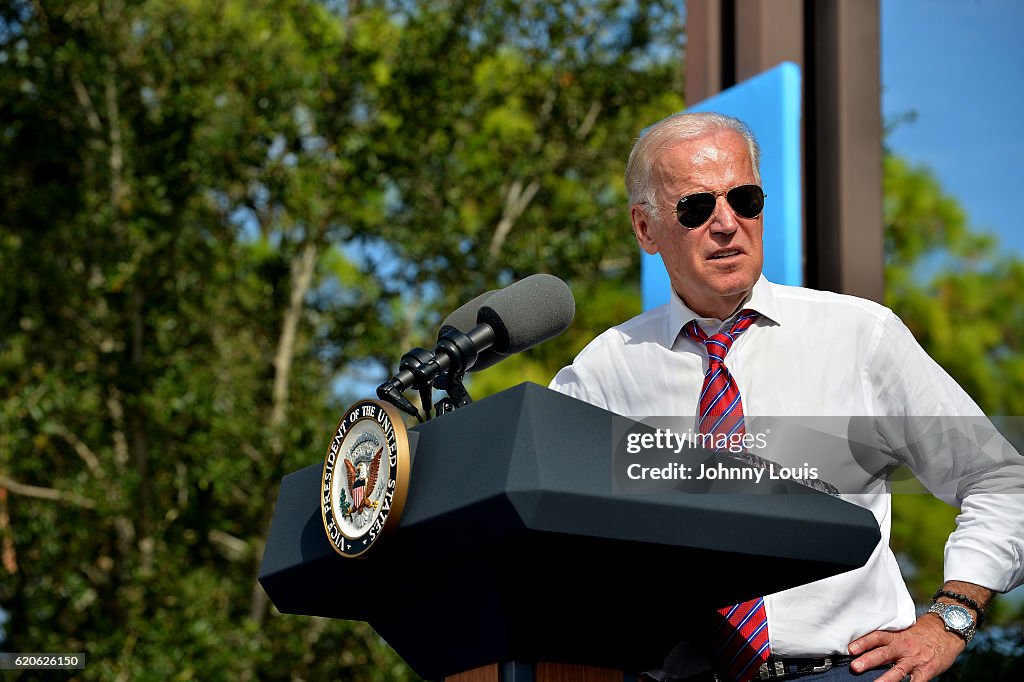 Vice President Joe Biden Campaigns For Hillary Clinton In Florida