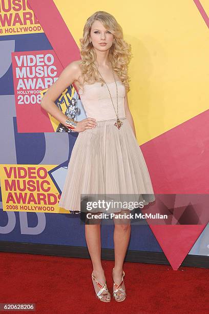 Taylor Swift attends The 2008 MTV Video Music Awards - Arrivals at Hollywood on September 7, 2008.