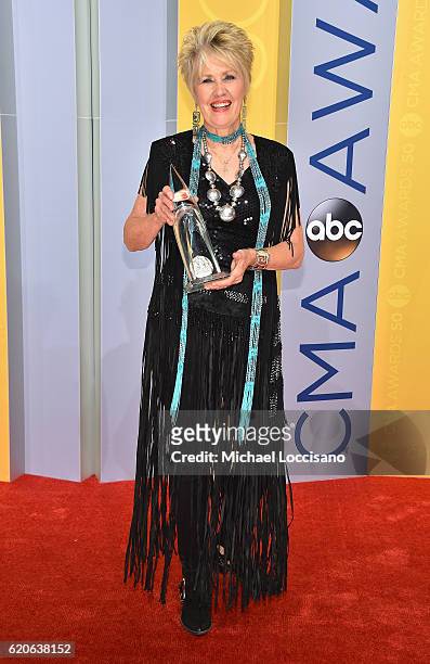 Singer Janie Fricke attends the 50th annual CMA Awards at the Bridgestone Arena on November 2, 2016 in Nashville, Tennessee.