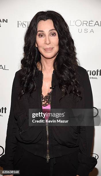 Singer and Actress Cher attends the Fast Company Innovation Festival 2016 - Cher & Doreen Lorenzo at Skirball Center, NYU on November 2, 2016 in New...