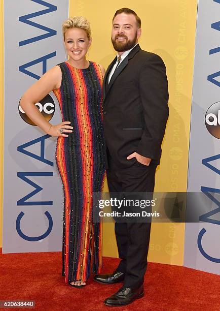 Singer-songwriter Cam and Adam Weaver attend the 50th annual CMA Awards at the Bridgestone Arena on November 2, 2016 in Nashville, Tennessee.