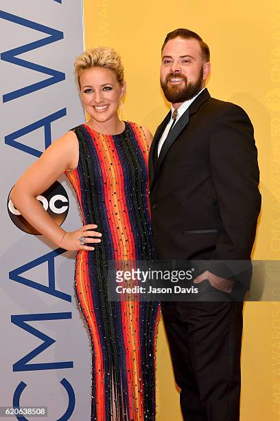 Singer-songwriter Cam and Adam Weaver attend the 50th annual CMA Awards at the Bridgestone Arena on November 2, 2016 in Nashville, Tennessee.