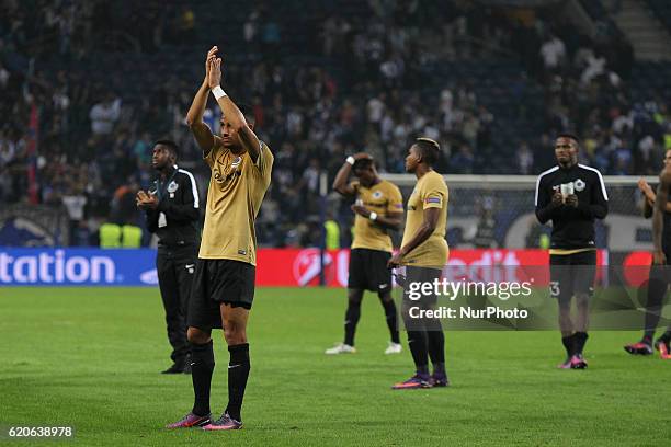 Club Brugge Players during UEFA Champions League Group G, match between FC Porto and Club Brugge, at Dragao Stadium in Porto on November 2, 2016.