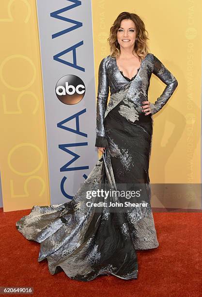 Singer-songwriter Martina McBride attends the 50th annual CMA Awards at the Bridgestone Arena on November 2, 2016 in Nashville, Tennessee.