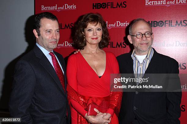 Colin Callender, Susan Sarandon and Bob Balaban attend HBO FILMS, BOB BALABAN and SUSAN SARANDON Host the New York Screening of BERNARD and DORIS at...