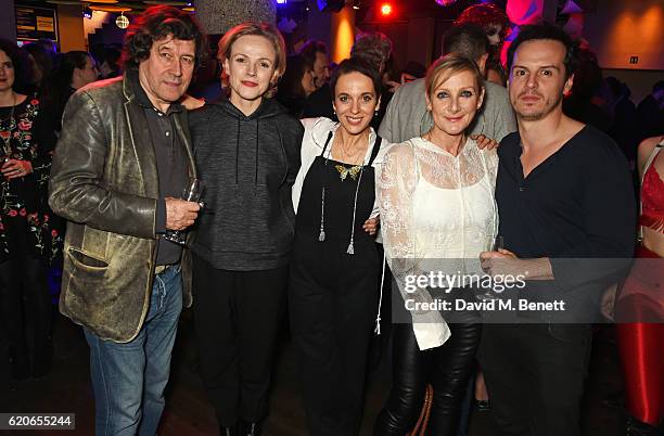 Stephen Rea, Maxine Peake, Amanda Abbington, Lesley Sharp and Andrew Scott attend The Bash at The Royal Court Theatre, a gala night of celebration to...