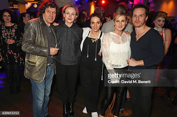 Stephen Rea, Maxine Peake, Amanda Abbington, Lesley Sharp and Andrew Scott attend The Bash at The Royal Court Theatre, a gala night of celebration to...