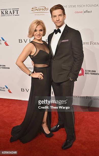 Actors Orfeh Karl and Andy Karl attend 15th Annual Elton John AIDS Foundation An Enduring Vision Benefit at Cipriani Wall Street on November 2, 2016...