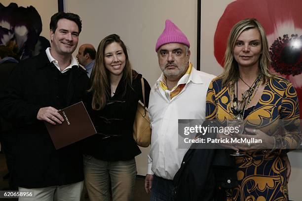 Tim Holmgren, Alexandra Dell, Ron Agam and Cecilia Rodhe attend "In Full Bloom" Exhibition of Photographs by Ron Agam at Tyler Rollins Fine Art on...