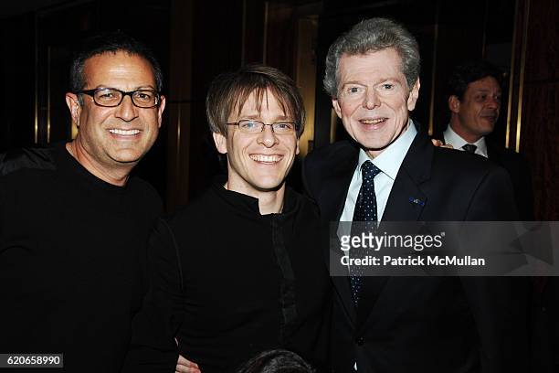 Paul Sekhari, Alban Gerhardt and Van Cliburn attend FORT WORTH PHILHARMONIC SYMPHONY Dinner at Carnegie Hall on January 26, 2008 in New York City.