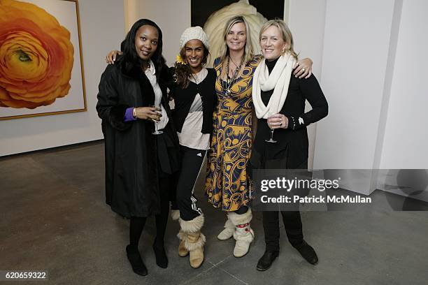 Pamela Roseberg, Muriel Hurtado, Cecilia Rodhe and Beth O'Donnell attend "In Full Bloom" Exhibition of Photographs by Ron Agam at Tyler Rollins Fine...