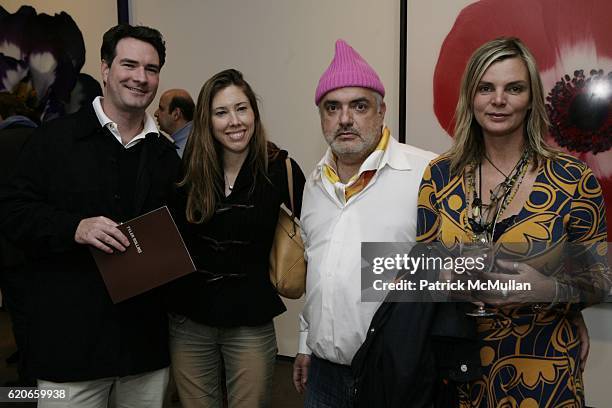 Tim Holmgren, Alexandra Dell, Ron Agam and Cecilia Rodhe attend "In Full Bloom" Exhibition of Photographs by Ron Agam at Tyler Rollins Fine Art on...