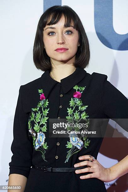 Actres Andrea Trepat attends '100 Metros' premiere at Capitol cinema on November 2, 2016 in Madrid, Spain.