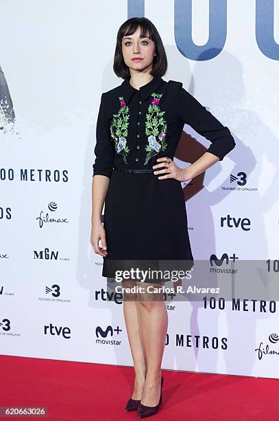 Actres Andrea Trepat attends '100 Metros' premiere at Capitol cinema on November 2, 2016 in Madrid, Spain.