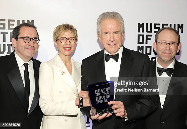 Executive Director MMI Carl Goodman, Annette Bening, Warren Beatty, Michael Barker attend Museum Of The Moving Image 30th Annual Salute honoring...