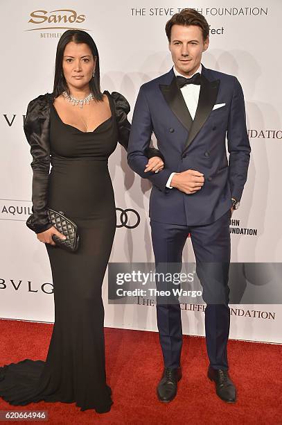 Alex Lundqvist and Keytt Lundqvist attend the 15th Annual Elton John AIDS Foundation An Enduring Vision Benefit at Cipriani Wall Street on November...