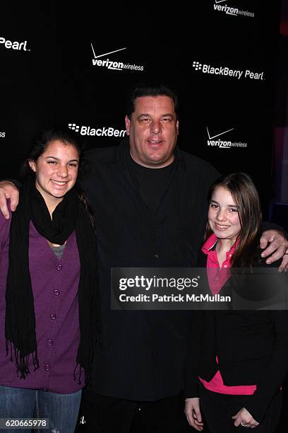 Bria Schirripa, Steve Schirripa and Sierra Schirripa attend Launch Party for the new BLACKBERRY PEARL 8130 Smartphone from VERIZON at The IAC...