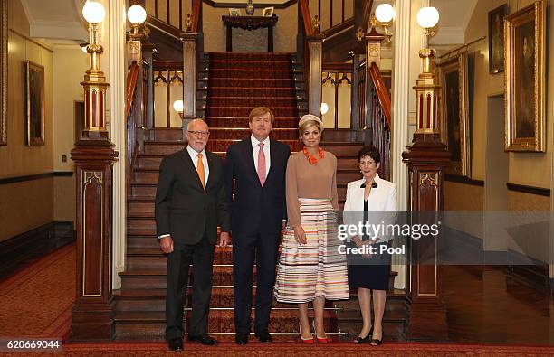 New South Wales State Governor David Hurley, King Willem-Alexander of the Netherlands, Queen Maxima of The Netherlands and Linda Hurley pose at...