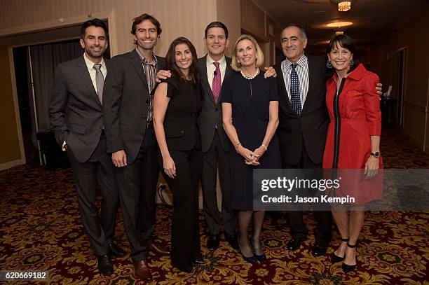 Stephen Mack, John C. Mack, Jenna Mack, David Miliband, Christy Mack, John J. Mack, and Katherine Farley attend the International Rescue Committee...