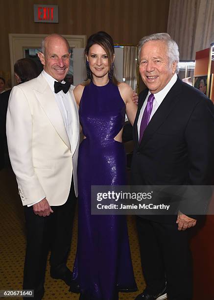 Jonathan Tisch, Lizzie Tisch and Robert Kraft attend 15th Annual Elton John AIDS Foundation An Enduring Vision Benefit at Cipriani Wall Street on...