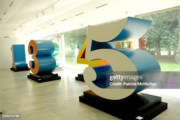 Atmosphere at GALERIE GMURZYNSKA Opening and Dinner of ROBERT INDIANA at The PAC in Milan at PAC Padiglione d'Arte Contemporanea on July 3, 2008 in...