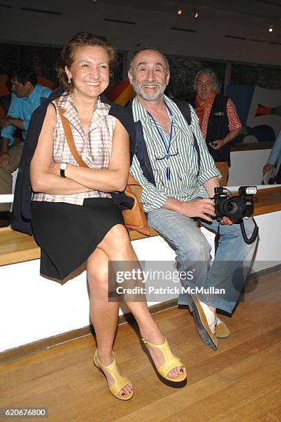 Nicoletta Tedeschi and Mario Tedeschi attend GALERIE GMURZYNSKA Opening and Dinner of ROBERT INDIANA at The PAC in Milan at PAC Padiglione d'Arte...