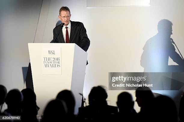 Sir Nicholas Serota speaks onstage at the WSJ Magazine 2016 Innovator Awards at Museum of Modern Art on November 2, 2016 in New York City.