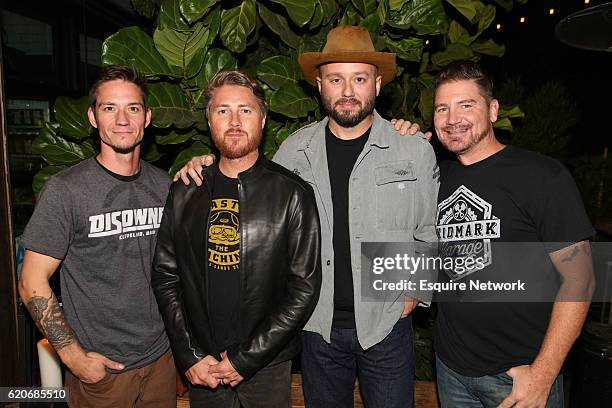 Pictured: Daniel Pajak, Roland Sands, Alan Stulberg, and Brian Schaffran at Esquire Network's "Joyride" and "Wrench Against the Machine" press event...