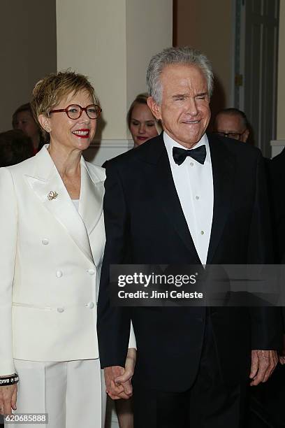 Actress Annette Benning and Actor Warren Beatty attends the Museum of the Moving Image 30th Annual Salute at 583 Park Avenue on November 2, 2016 in...