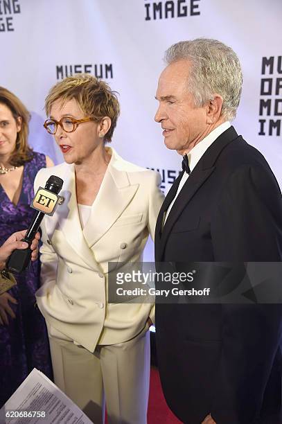 Actress Annette Benning and event honoree Warren Beatty attend the 30th Annual Museum of the Moving Image Salute to Warren Beatty at 583 Park Avenue...