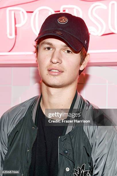 Actor Ansel Elgort attends Poppy Jamie, Suki Waterhouse, Leo Seigal and Cade Hudson celebration of the launch of POP & SUKI on November 2, 2016 in...