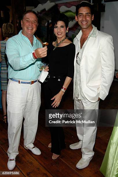 Alan Lazare, Arlene Lazare and Michael Mione attend Help for Orphans International Summer Benefit at Nova's Ark Project on July 25, 2008 in...