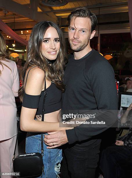 Model Louise Roe and filmmaker Mackenzie Hunkin attend Poppy Jamie, Suki Waterhouse, Leo Seigal and Cade Hudson celebration of the launch of POP &...