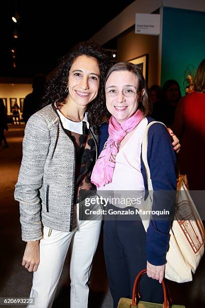 Sara Kay; and Elizabeth Pergam at the IFPDA Print Fair Opening Preview at Park Avenue Armory on November 2, 2016 in New York City.