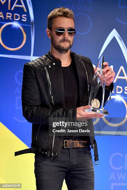 Eric Church attends the 50th annual CMA Awards at the Bridgestone Arena on November 2, 2016 in Nashville, Tennessee.