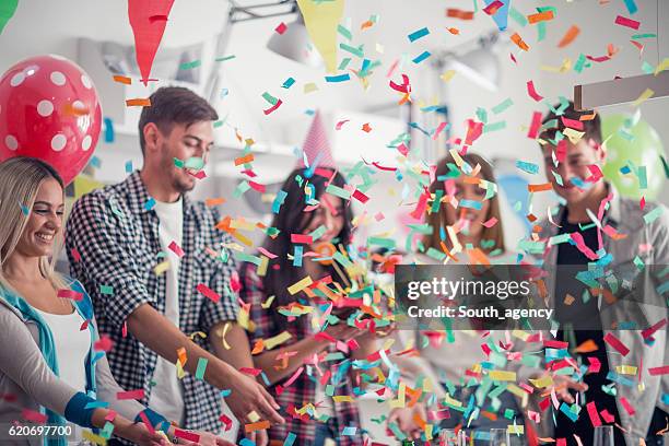 birthday party in the office - party office stock pictures, royalty-free photos & images