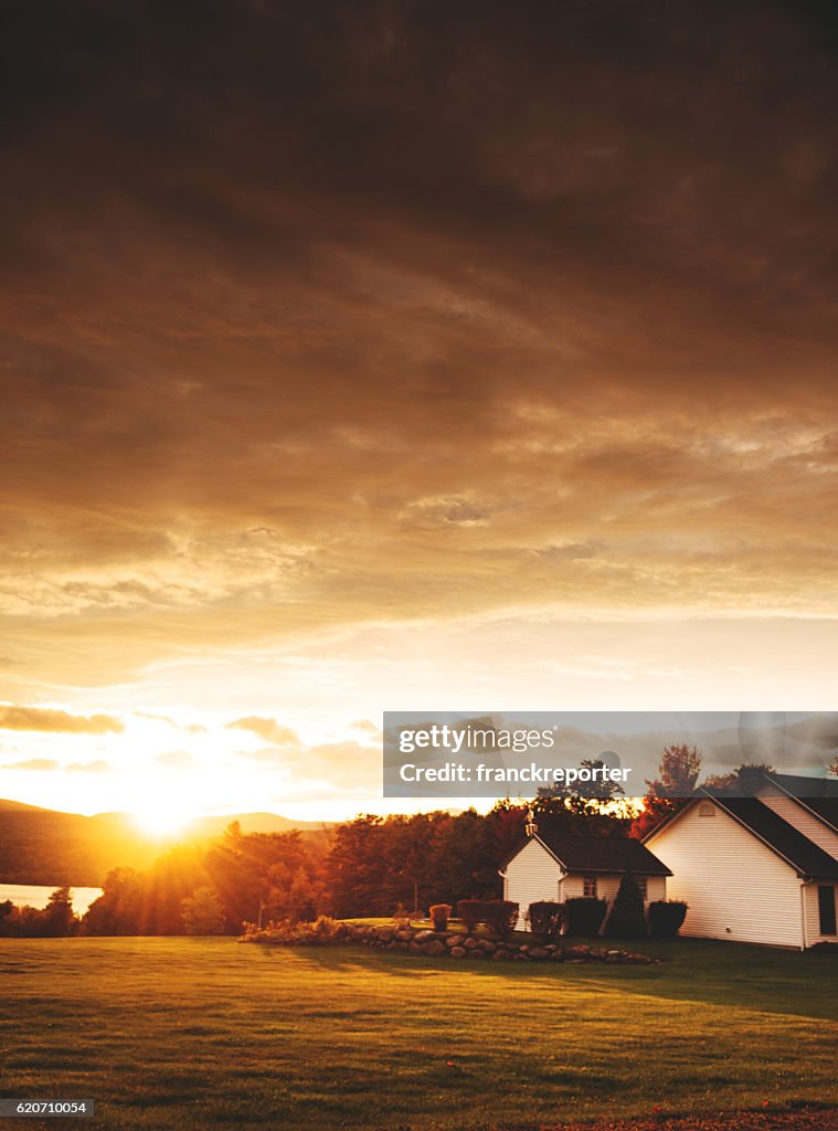 Houses on the newfound Lake in new hampshire