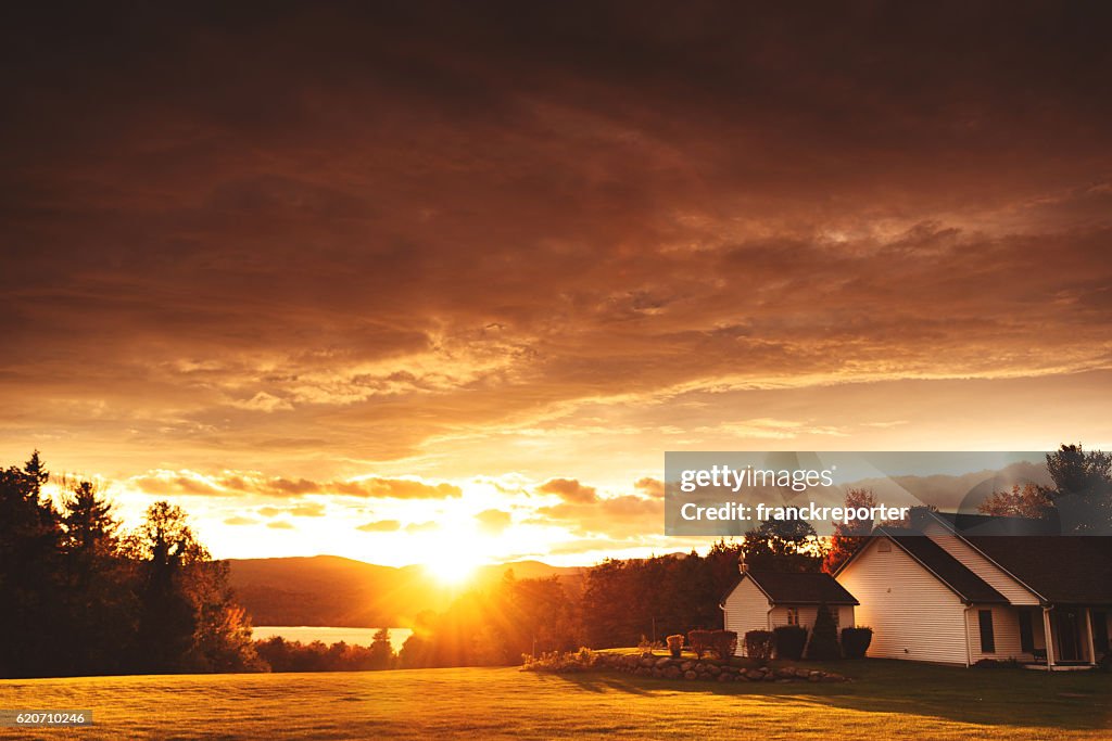 Houses on the newfound Lake in new hampshire