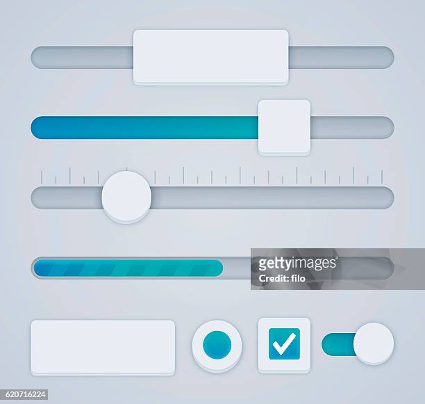 user interface sliders and elements - progress bar stock illustrations