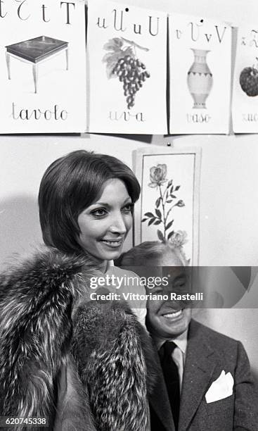 Rome, Italy. Italian movie director Vittorio de Sica with Italian actress Mariangela Melato in Rome March 7 1972.