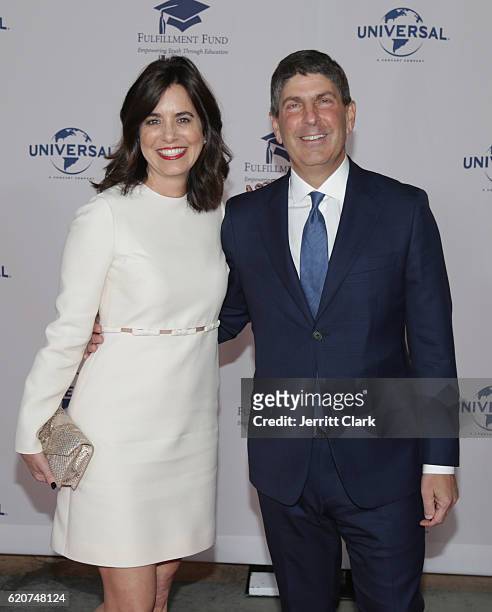 Laura Shell and Jeff Shell attend the 22nd Fulfillment Fund Stars Benefit Gala - Arrivals at The Globe Theatre at Universal Studios on November 2,...