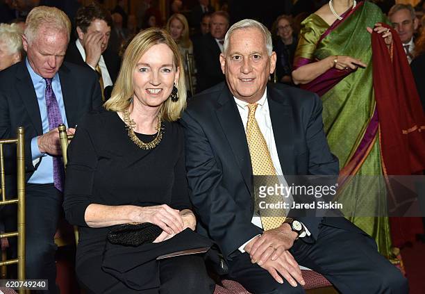 Cathy Isaacson and Walter Isaacson attend the 2016 John P. McNulty Prize Reception at The Metropolitan Club on November 2, 2016 in New York City.
