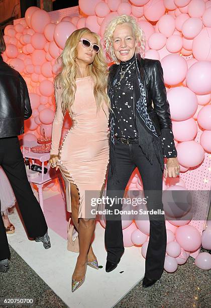 Businesswoman Paris Hilton and photographer Ellen von Unwerth attend Poppy Jamie, Suki Waterhouse, Leo Seigal and Cade Hudson celebration of the...